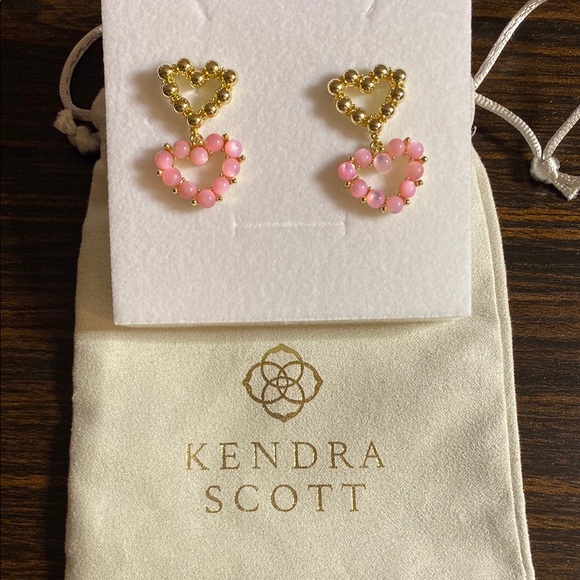 Kendra Scott Jewelry - Kendra Scott Ashton Gold Blush Heart Drop Earrings